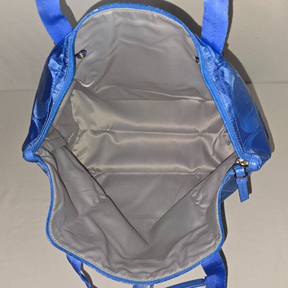 COACH Getaway Large Packable Blue Travel Weekender Tote With Zip Cosmetic Bag - Picture 8 of 15